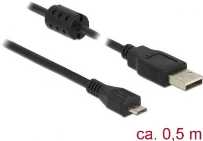 DELOCK  c&acirc;ble USB 2.0 A prise m&acirc;le USB 2.0 Micro-B St. 0,5 m