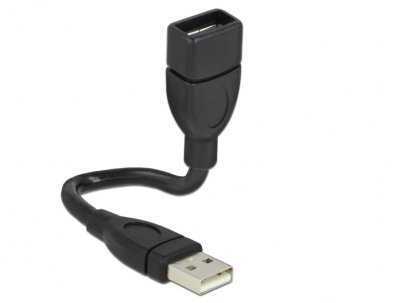 DELOCK  C&acirc;ble USB 2.0&nbsp;connecteur A m&acirc;le vers Femelle shapecable 15cm Noir