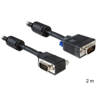 DELOCK  C&acirc;ble VGA HD-15 (M) pour HD-15 (M) 2 m connecteur &agrave; 90&deg;