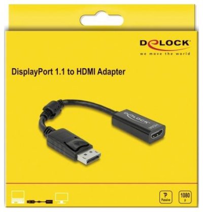 DELOCK  Displayport To Hdmi M/f Adapter 12 Cm Noir