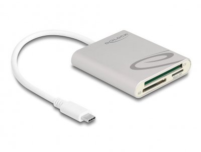 DELOCK  Lecteur de carte USB Type-C pour cartes de m&eacute;moire Compact Flash, SD ou Micro SD - Neuf