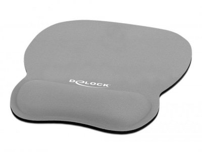 DELOCK  Tapis de souris ergonomique avec repose-poignets en gel gris