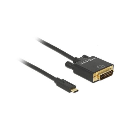 DELOCK  Usb C To Dvi 24+1 Pin Video Cable 4k 30hz 1m Noir