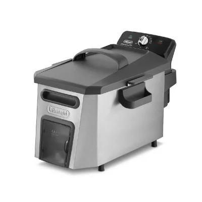  Delonghi friteuse &eacute;lectrique de 1kg avec thermostat ajustable 3200W gris noir