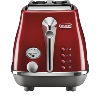 DELONGHI  Grille-pain 2 fentes Rouge - Icona Capitals - CTOC2103.R