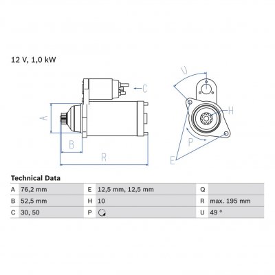 BOSCH D&eacute;marreur 0 986 020 220 