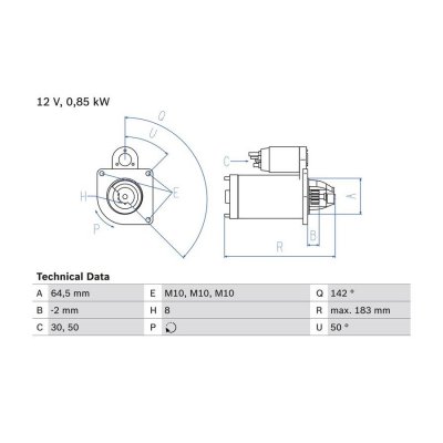 BOSCH D&eacute;marreur, 12 V, par ex. pour Renault, Dacia, Lada, Nissan