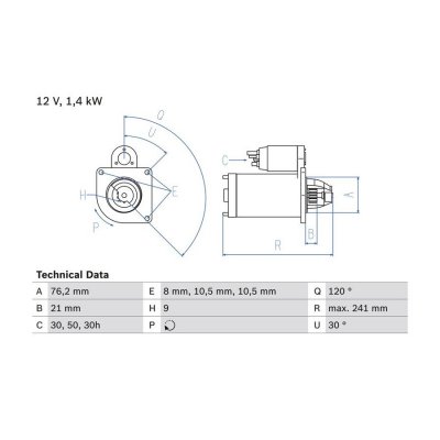 BOSCH Demarreur  0 986 014 900 (X1)