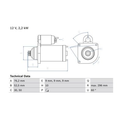 BOSCH Demarreur  0 986 016 340 (X1)