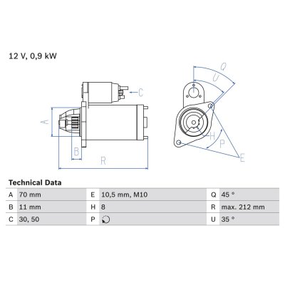 BOSCH Demarreur  0 986 016 730 (X1)