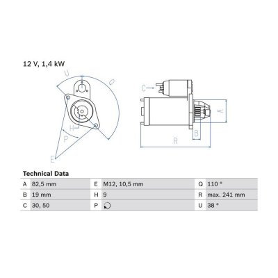 BOSCH Demarreur  0 986 016 890 (X1)