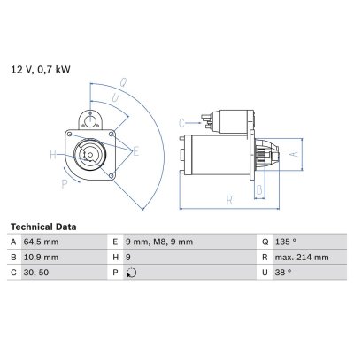 BOSCH Demarreur  0 986 017 030 (X1)