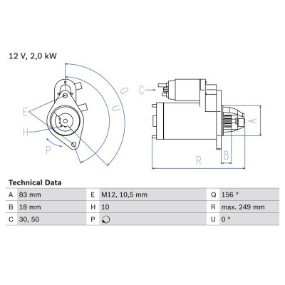 BOSCH Demarreur  0 986 017 420 (X1)