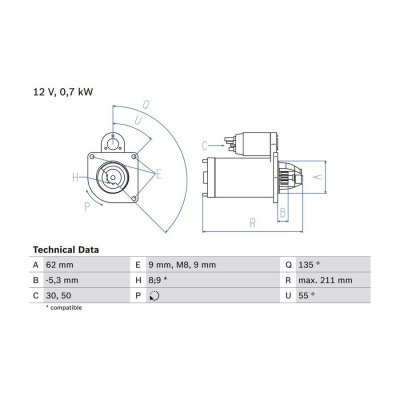 BOSCH Demarreur  0 986 017 930 (X1)