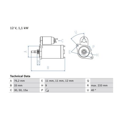 BOSCH Demarreur  0 986 018 200 (X1)