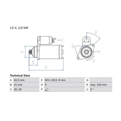 BOSCH Demarreur  0 986 018 380 (X1)