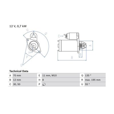 BOSCH Demarreur  0 986 018 630 (X1)