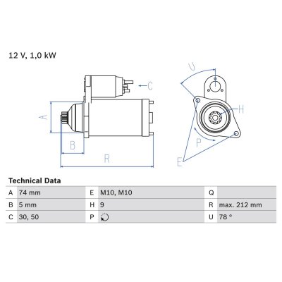BOSCH Demarreur  0 986 018 701 (X1)