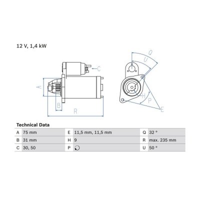 BOSCH Demarreur  0 986 019 840 (X1)