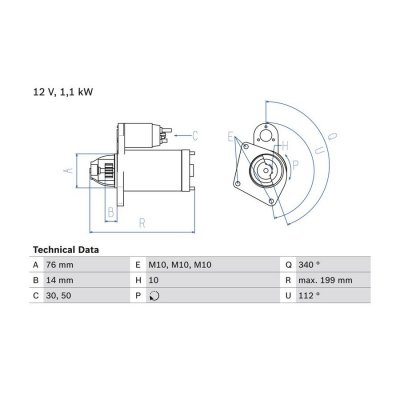 BOSCH Demarreur  0 986 020 900 (X1)