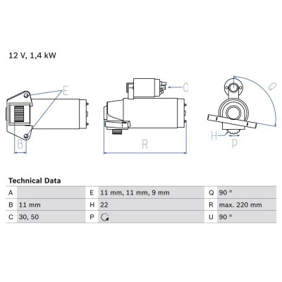 BOSCH Demarreur  0 986 022 561 (X1)