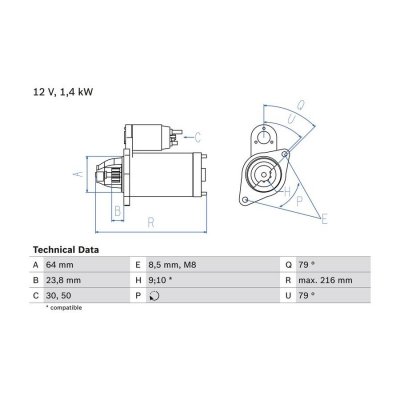 BOSCH Demarreur  0 986 022 730 (X1)