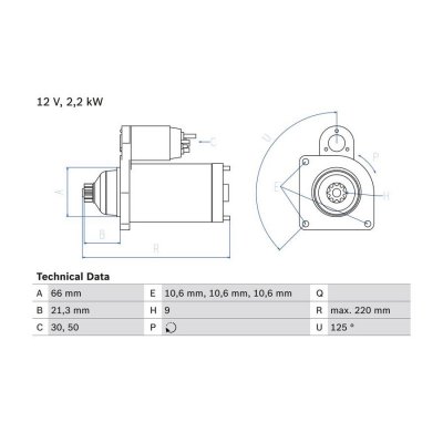 BOSCH Demarreur  0 986 022 760 (X1)