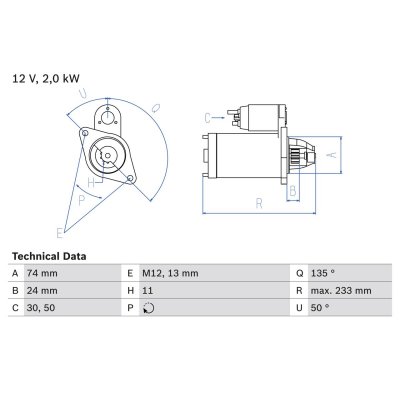 BOSCH Demarreur  0 986 023 240 (X1)