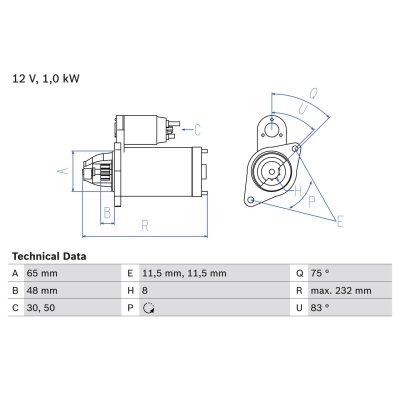 BOSCH Demarreur  0 986 023 470 (X1)