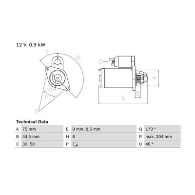 BOSCH Demarreur  0 986 023 520 (X1)