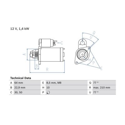 BOSCH Demarreur  0 986 025 080 (X1)