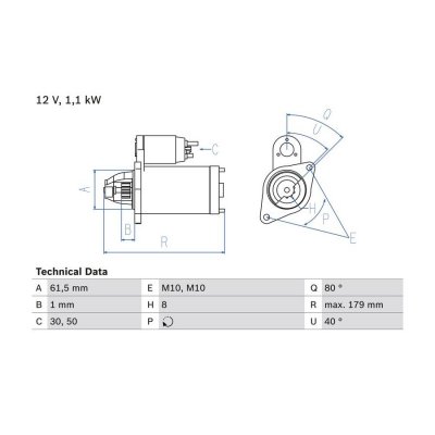 BOSCH Demarreur  0 986 025 770 (X1)