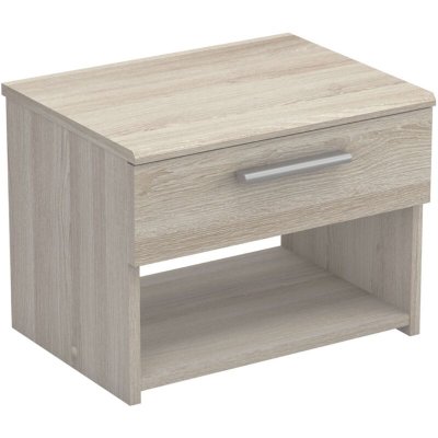 Demeyere Pricy Table de Chevet 1 Tiroir Bois Clair, Dense, 42 x 32 x 32 cm