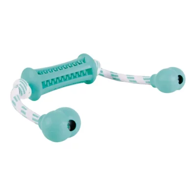 TRIXIE Denta fun b&acirc;ton avec corde, menthe, caout. natur. 9 cm/37 cm