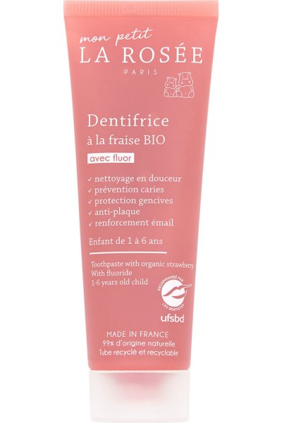 LA ROSEE Dentifrice B&eacute;b&eacute; &agrave; la fraise Bio 50ml LA ROS&Eacute;E