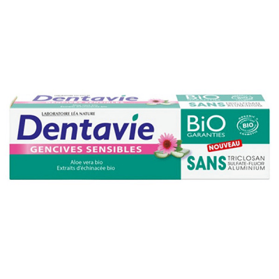 DENTAVIE Dentifrice Gencives Sensibles aloe vera & &eacute;chinac&eacute;e bio