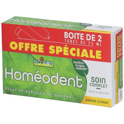 BOIRON Dentifrice Soin Complet Ar&ocirc;me Citron Homeodent - Les 2 Tubes De 75ml