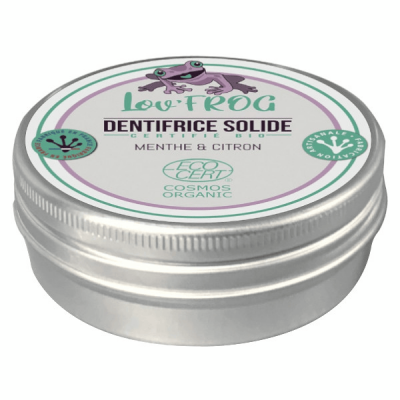 LOV FROG Dentifrice solide fraicheur protection menthe et citron Lov'Frog