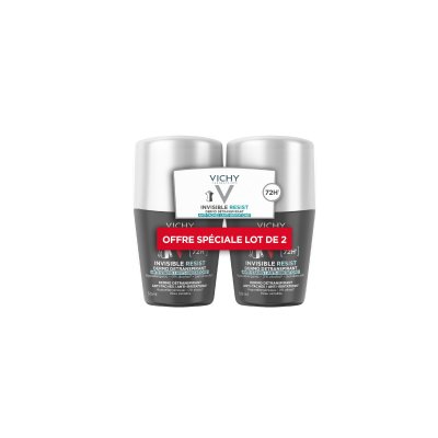VICHY D&eacute;odorant Homme 72h Invisible  - Le Lot De 2 Flacons De 50ml
