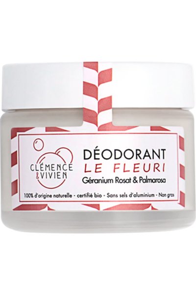 CLEMENCE ET VIVIEN Deodorant Le fleuri Geranium rosat et Palmarosa - 50 g