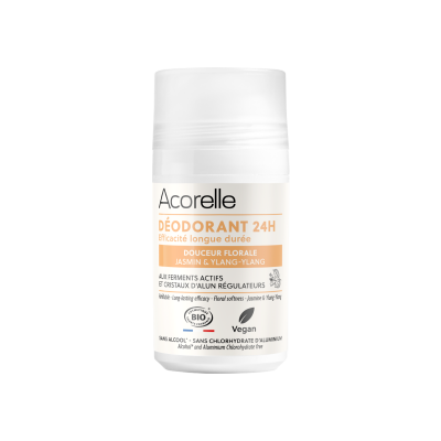 ACORELLE D&eacute;odorant Roll-On Bio Douceur Florale - Efficacit&eacute; 24H - 