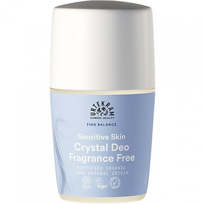 URTEKRAM D&eacute;odorant roll on Crystal deo sans parfum peaux sensibles 