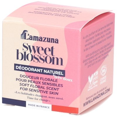 LAMAZUNA D&eacute;odorant Solide Bio Floral - Peaux Sensibles -  Avec bo&icirc;te