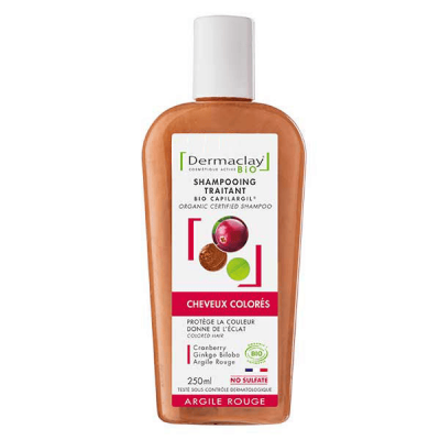 DERMACLAY  Shampoing &agrave; l'Argile 250 ml - Cheveux Color&eacute;s ou D&eacute;color&eacute;s