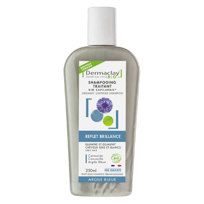 DERMACLAY  Shampoing Bio Cheveux Gris et Blancs 250 ml Sans Sulfates