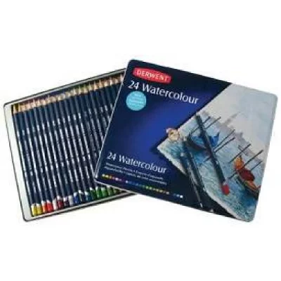 DERWENT  boite metal 24 crayons watercolour 578452