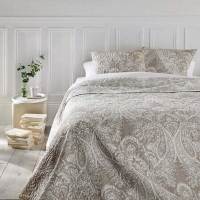 ATMOSPHERA CREATEUR D INTERIEUR Dessus de lit lin Marie 240x260 + 2 t&ecirc;tes d''oreillers lin 60x60