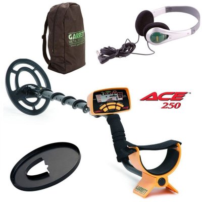 GARRETT D&eacute;tecteur de m&eacute;taux  ACE250 num&eacute;rique (LCD), acoustique avec accessoires