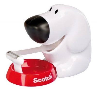 SCOTCH D&eacute;vidoir  forme chien - avec rouleau adh&eacute;sif Magic 19 mm x 7,5 m