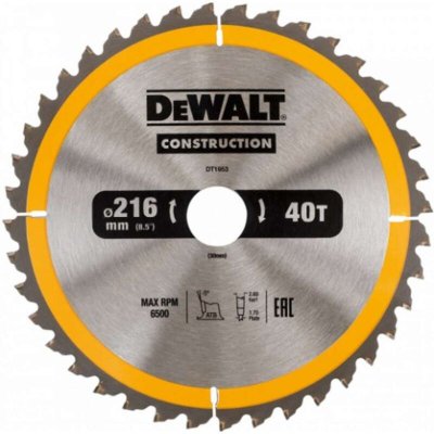 DEWALT  circulaire Construction Lame de scie 216 x 30 mm x 40T DEWDT1953QZ
